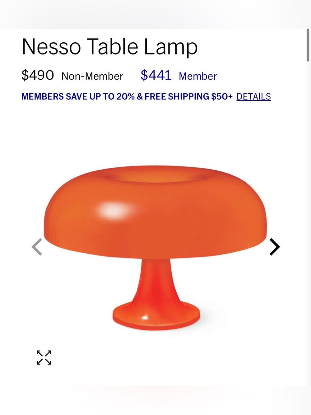 Artemide Nesso Table Lamp – Orange MOMA design